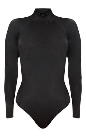 Black Seamless Roll Neck Bodysuit | Tops | PrettyLittleThing