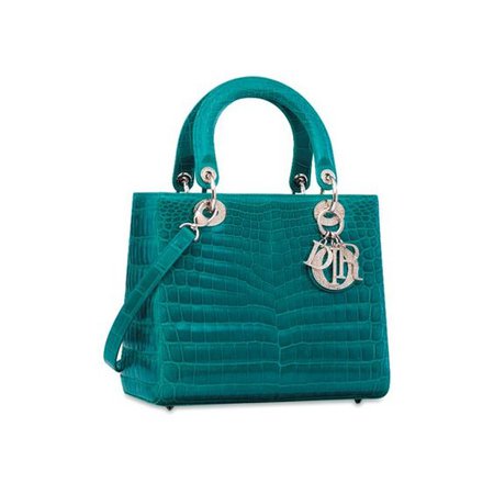 lady dior teal crocodile bag blue green