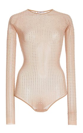 NUÉ - Crystal-Embellished Mesh Bodysuit By Nué | Moda Operandi