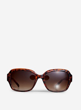 Brown Tortoise Design Rectangle Frame Sunglasses | Dorothy Perkins