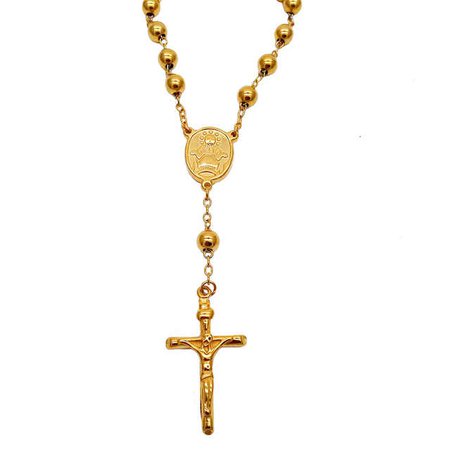 Source Mexican beads prayer jewelry luxury shiny stainless steel gold plated catholic rosary latest design beaded necklace on m.alibaba.com