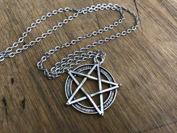 Pentacle necklace with pendant gypsy witch magic