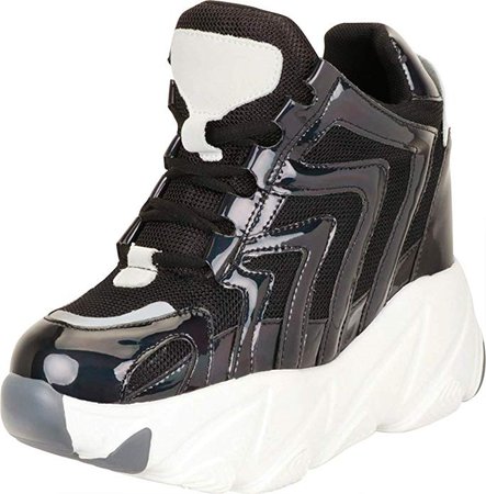 Amazon.com | Cambridge Select Women's 90s Ugly Dad Rave Hidden Wedge Extra High Chunky Platform Fashion Sneaker | Fashion Sneakers