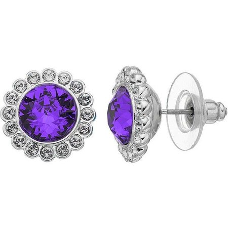 Purple Diamond Stud Earrings
