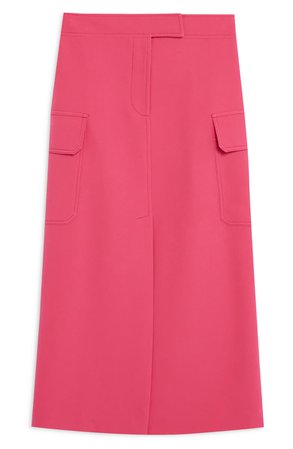 Topshop Utility Midi Skirt pink