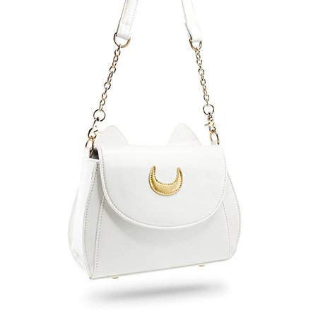 Moon Luna Design Purse Kitty Cat satchel shoulder bag Designer Women Handbag Tote PU Leather Girls Teens School Sailer Style (Gray): Shoes