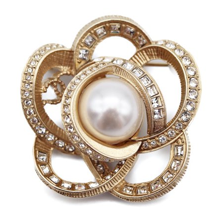 3R boutique: Super beautiful article CHANEL Chanel camellia fake pearl rhinestone broach A18P Lady's accessories | Rakuten Global Market