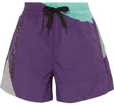 Color-block Shell Shorts - Purple