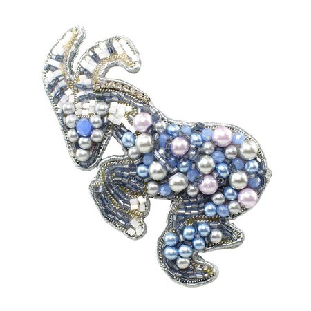 Handmade Silver-Blue Capricorn Brooch | Etsy