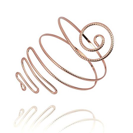 Amazon.com: TUSHUO Filigree Gypsy Swirl Snake Arm Cuff Wire Armlet Armband Stretchy Bangle Bracelet (Rose Gold): Clothing
