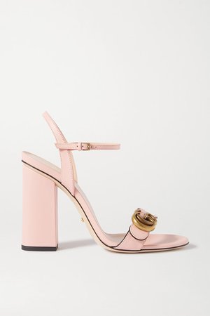 Gucci | Marmont logo-embellished leather sandals | NET-A-PORTER.COM