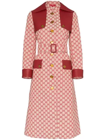 GUCCI GG print canvas trench coat