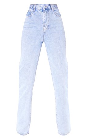PLT Tall Light Blue Straight Leg Jeans | PrettyLittleThing USA