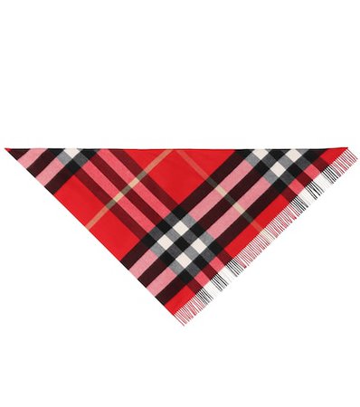 Checked cashmere scarf