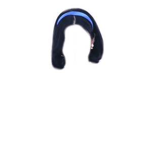 Short Black Hair PNG Headband