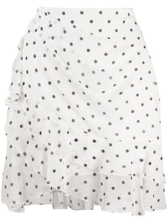 Balmain polka-dot ruffled mini skirt