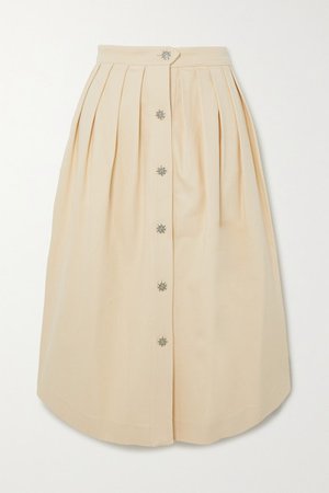 Giuliva Heritage | Pleated cotton-blend midi skirt | NET-A-PORTER.COM