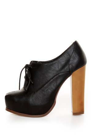 Black oxford heels pumps