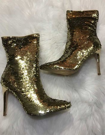 Gold Sequence Booties