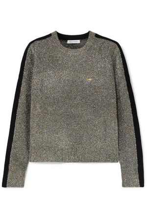 Bella Freud | Teeny Bopper cropped metallic knitted sweater | NET-A-PORTER.COM