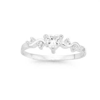 Silver Cubic Zirconia Heart Ring | Rings | Prouds The Jewellers
