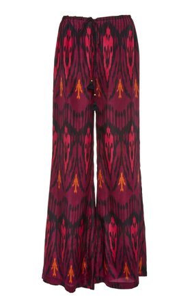 Saanchi Ikat Tassel-Detailed Silk Straight-Leg Pants by Figue | Moda Operandi