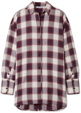 Clive Oversized Checked Cotton Shirt - Purple