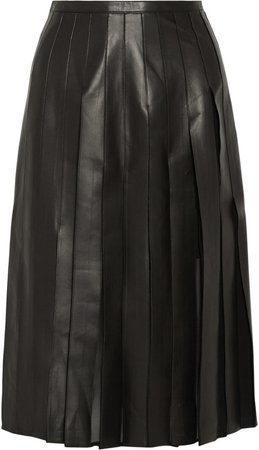 Burberry London Pleated Leather And Silk Chiffon Midi Skirt | Where to buy & how to wear