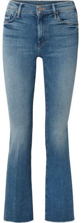 The Weekender Fray High-rise Flared Jeans - Blue
