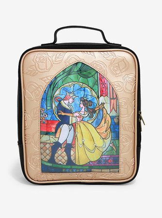 Loungefly Disney Beauty And The Beast Stained Glass Pin Mini Backpack