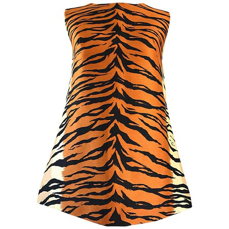 1960s Lady Hathaway for Lord and Taylor Tiger Print A-Line Tunic Top