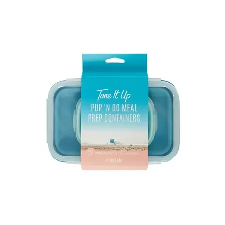 Tone It Up Meal Prep Collapsible Container 2pk Set - Dusty Blue : Target