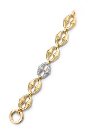 18k Yellow Gold Chrona Diamond Link Bracelet By Vram | Moda Operandi