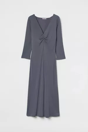V-neck Dress - Dark gray - Ladies | H&M CA