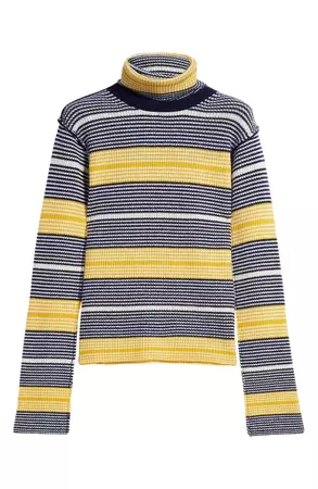 SPORTMAX Tacco Stripe Wool & Cashmere Turtleneck Sweater | Nordstrom