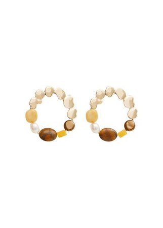 MANGO Bead loop earrings