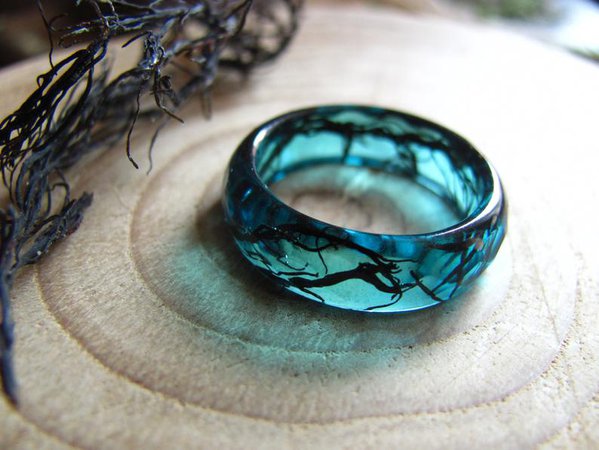 Mermaid Ring Ocean Resin ring Nature Ring Mermaid Jewelry | Etsy
