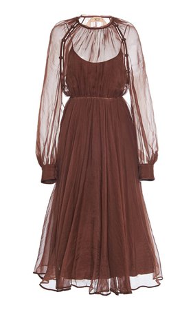Cold-Shoulder Silk Dress by N°21 | Moda Operandi
