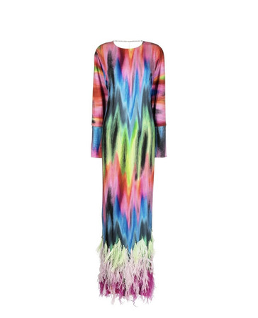 $3698.00 The Attico Ophelia Spectrum-Print Maxi Dress