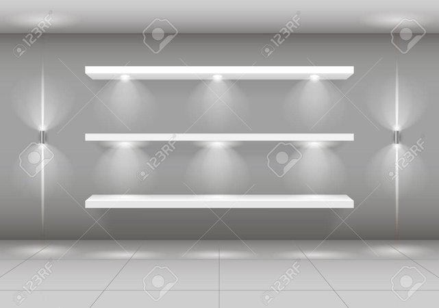 62118618-shop-window-shelf-for-white-goods-illuminated-against-the-background-of-a-gray-wall-of-the-store-vec.jpg (1300×913)