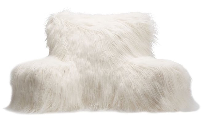 White Fluffy Pillow Chair