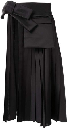 cut out side pleated skirt
