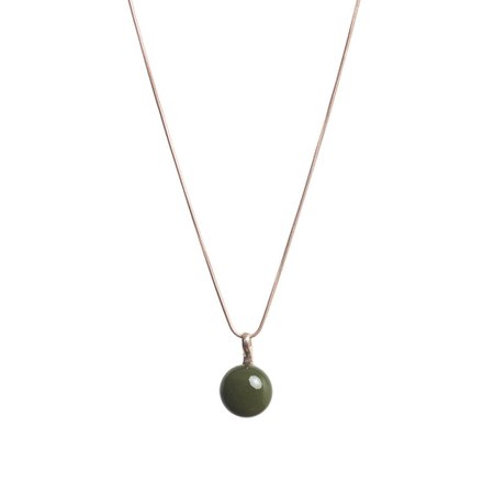 Basic necklace in olive green – mirumirushop