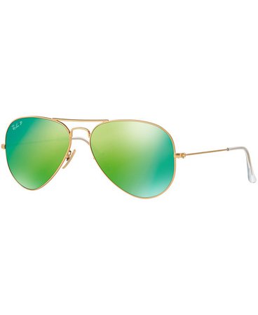 Ray-Ban Polarized Sunglasses , RB3025 AVIATOR MIRROR & Reviews - Sunglasses by Sunglass Hut - Handbags & Accessories - Macy's