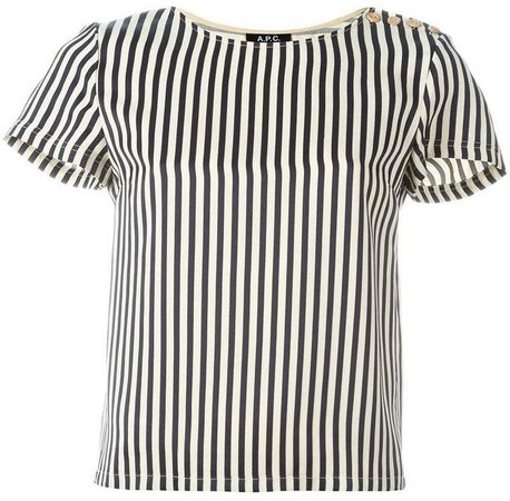 shoulder detailed striped blouse