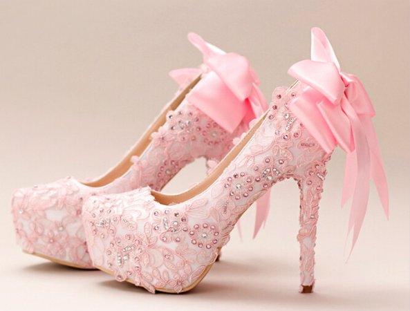 Pink Diamond Bow Heels