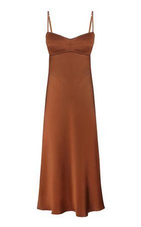 Waterlily Satin Midi Slip Dress By Anna October | Moda Operandi
