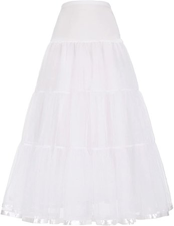Tulle Hoopless Bridal Petticoat Long Slips for Women (CL421-2_XL, White) at Amazon Women’s Clothing store