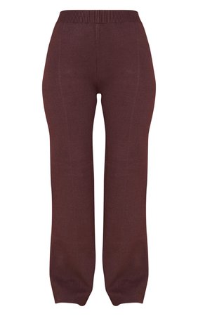 PLT Chocolate Knitted Wide Leg Trousers