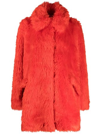 MSGM Oversized faux-fur Coat - Farfetch